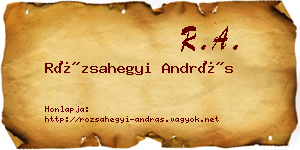 Rózsahegyi András névjegykártya
