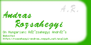 andras rozsahegyi business card